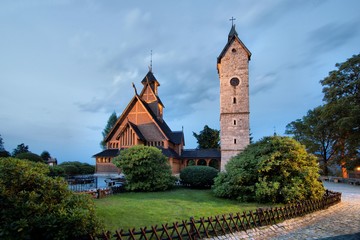 Fototapeta premium Historic wooden temple Wang in Karpacz, Poland