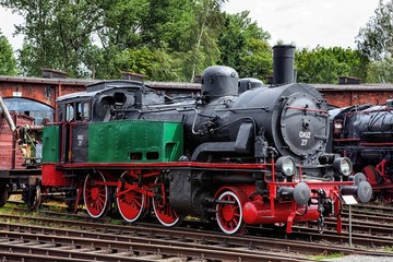 Obraz premium The old steam locomotive