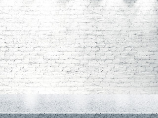 Empty bright interior. 3D render