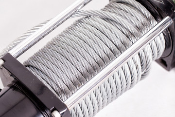 off-road winch steel cable © n_vinokurov