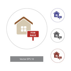 Vector illustration in flat style. Home icons
