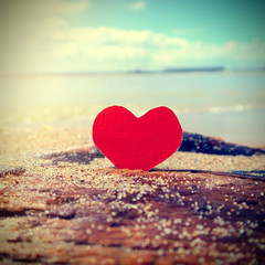 Fototapeta premium Heart on the Seashore