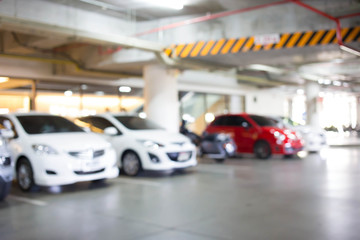 Fototapeta na wymiar Blur image, Cars in the parking lot