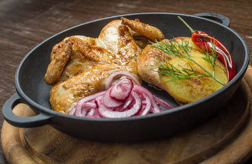 Roasted chicken and vegetables