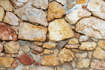 Stone wall of large stones.