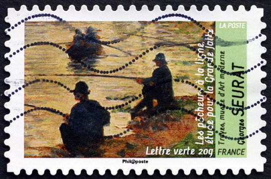 Postage stamp France 2013 Fishermen, by Georges Seurat