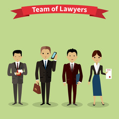 Lawyers Team People Group Flat Style