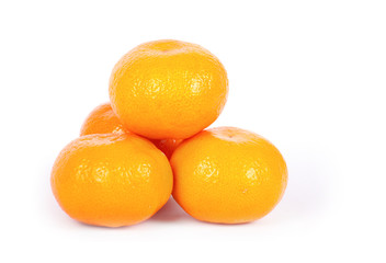 Ripe mandarins isolated on a white