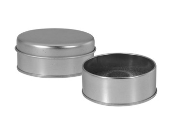 Metal round box / Metal round box on a white background.