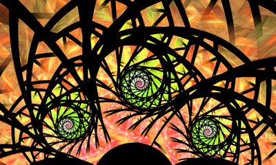 Abstract wallpaper. Abstract fractal. Fractal art background for creative design. Decoration for wallpaper desktop, poster, cover booklet. Abstract texture. Psychedelic. Print for clothes, t-shirt.