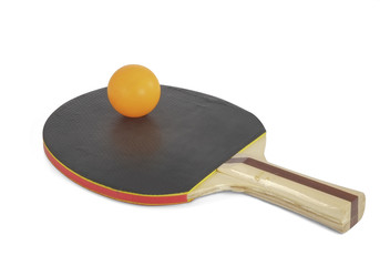 Table tennis racket / Table tennis racket and ball on a white background