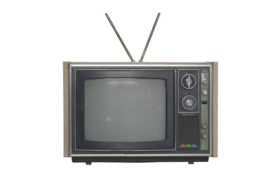 Old television / Old television on white background.