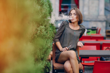 girl with E-cigarette