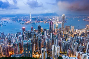 Raamstickers Skyline van Hongkong © SeanPavonePhoto