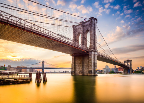 Fototapeta Brooklyn Bridge in the Morning in New York City, USA.