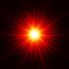 Obrazy na Szkle  Gwiazda wybuchła czerwonym i żółtym ogniem. EPS 8