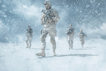 infantrymen in action