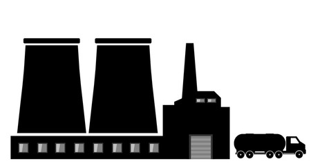 Usine et un camion citerne