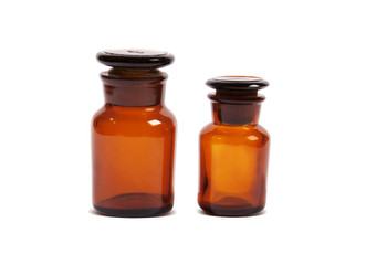 glass bottles isolated on white