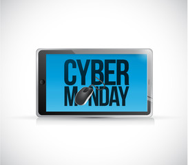 cyber monday tablet sign illustration