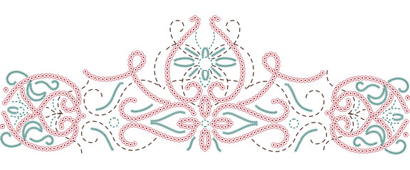 Embroidery traditional vector illustration design