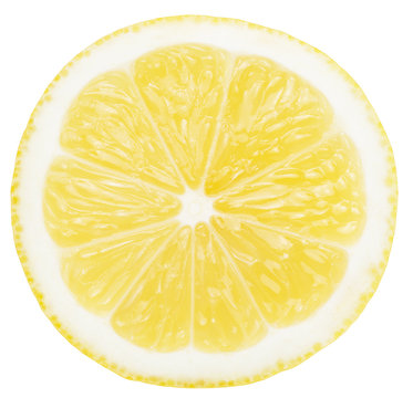 lemon slice isolated on the white background