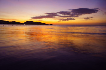 Fototapeta premium Bright sunset at the sea