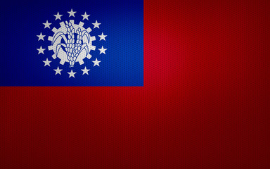 Closeup of Myanmar flag