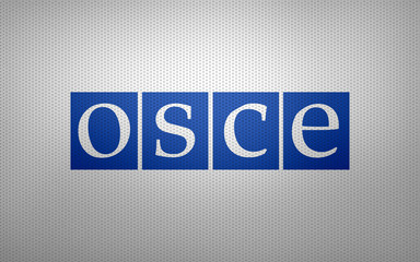 Closeup of OSCE flag