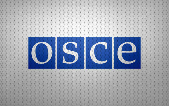 Closeup of OSCE flag