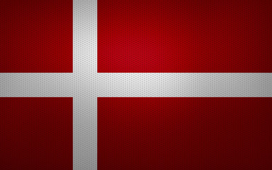 Closeup of Denmark flag