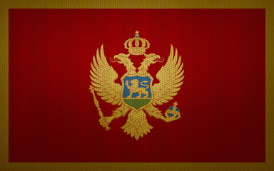 Closeup of Montenegro flag