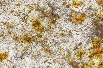 Corroded scratched metal surface background.