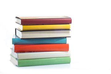 stack of books isolated on a white background