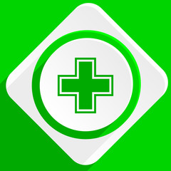 pharmacy green flat icon