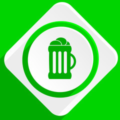 beer green flat icon