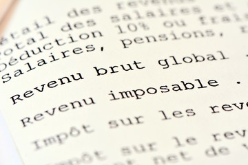 impots sur le revenu , revenu brut globale, imposable