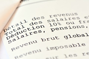 impots sur le revenu , déduction, salaires, pensions,