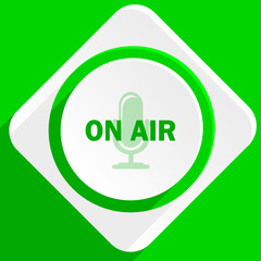 on air green flat icon