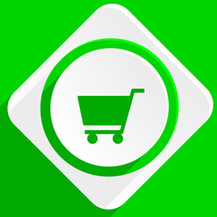 cart green flat icon
