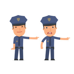 Happy and Angry Character Officer making presentation using his
