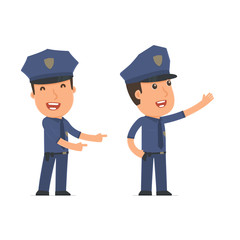 Happy and Cheerful Character Officer making presentation using h