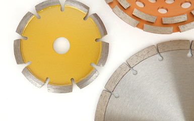 Cutting disk with diamonds - Diamond disc for concrete on the white background