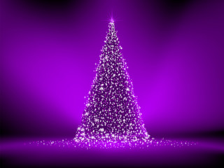 Abstract purple christmas tree on purple. EPS 8 - 100588038