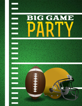 American Football Big Game Party Invitation