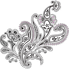 Paisley mehndi vector floral design