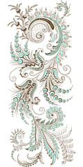 Paisley mehndi vector floral design