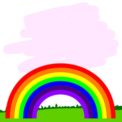 rainbow line illustration in nature