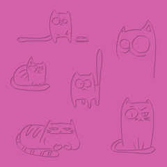 Letterpress funny cats