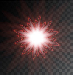Vector modern light flash on sample background.